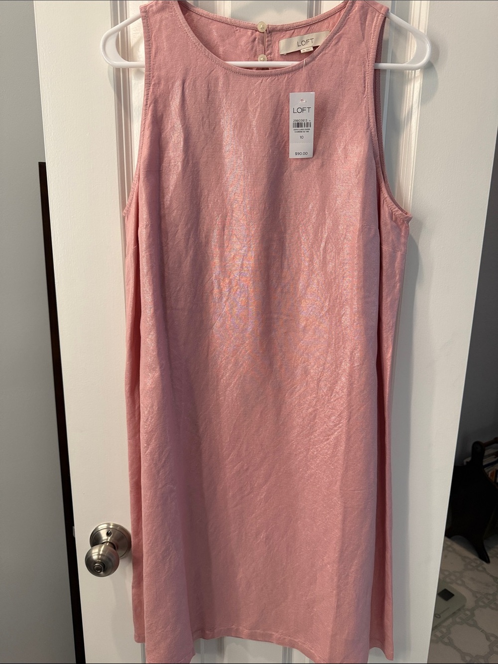 LOFT Blush Pink Sleeveless Midi Shift Dress